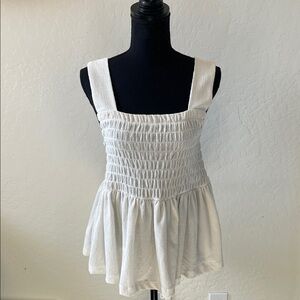 Smocked sleeveless blouse